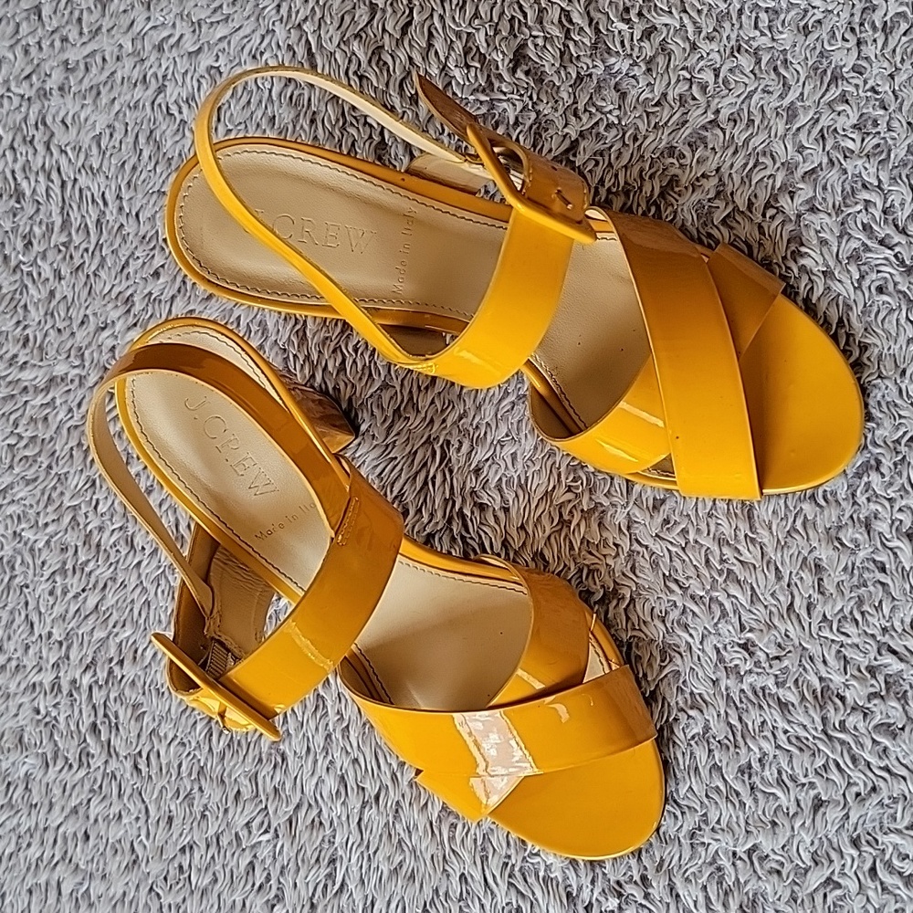 J Crew Sydney patent sandals - Golden Sunflower 6.5